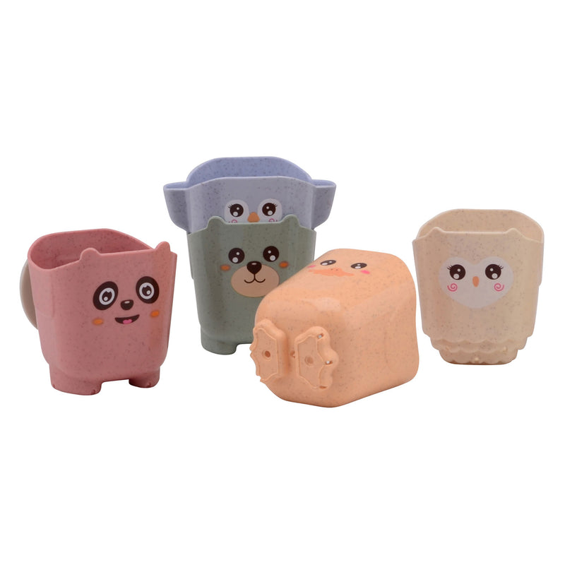 Load image into Gallery viewer, Johntoy happy world bio stapelemmer en badbekers
