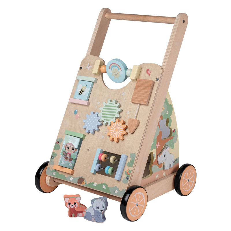 Load image into Gallery viewer, Joueco The Wildies Houten Activiteiten Baby Loopwagen
