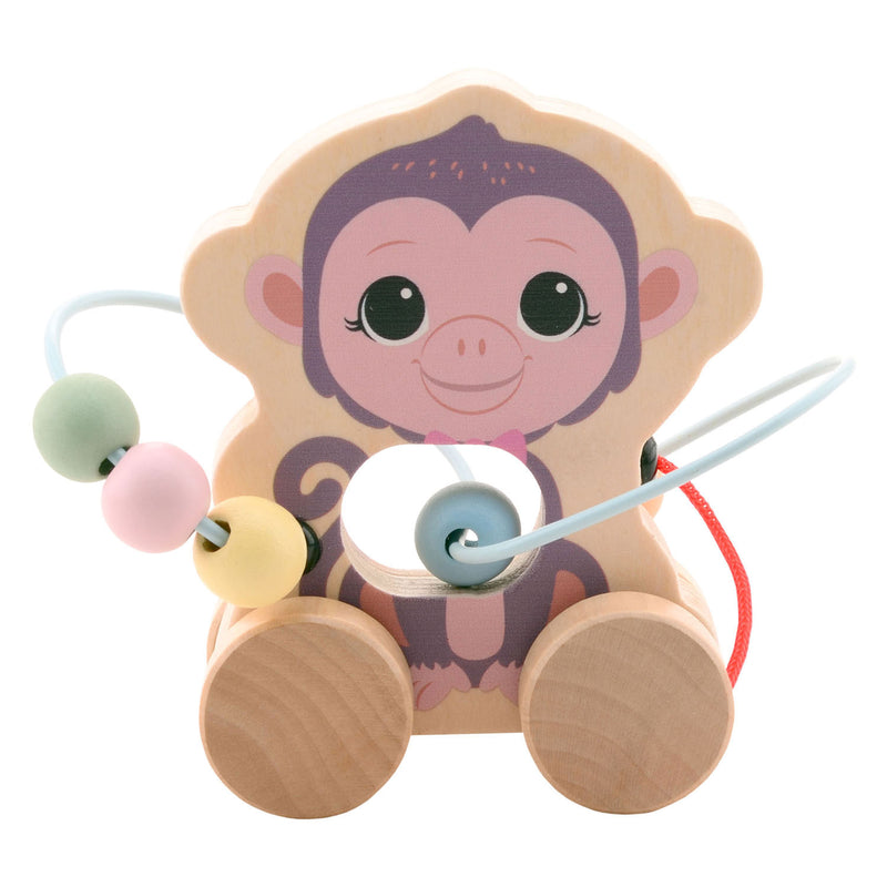 Load image into Gallery viewer, Joueco the wildies houten dier met kralenbaan
