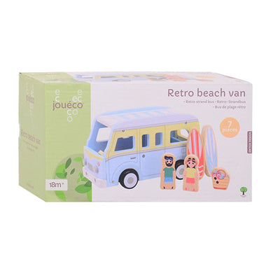 Load image into Gallery viewer, Jouéco joueco houten retro strandbus met accessoires
