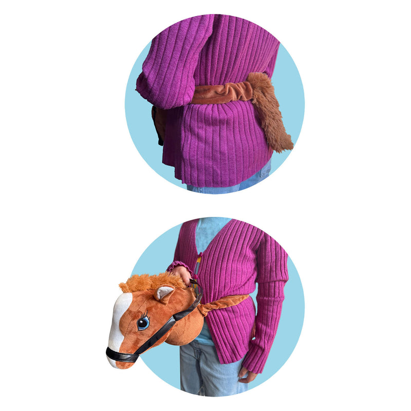 Load image into Gallery viewer, Johntoy holly horse paardenhoofd lichtbruin met elastiek
