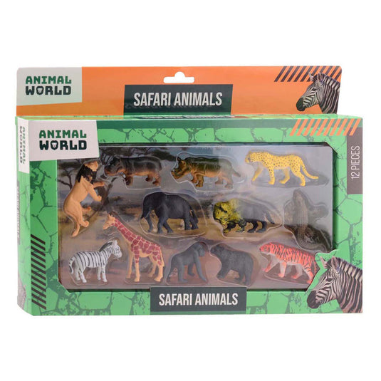 Johntoy animal world - wilde dieren speelset 12-delig in doos