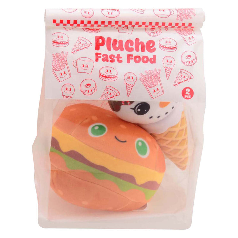 Load image into Gallery viewer, Johntoy plush play 2 stuks fastfood in zak
