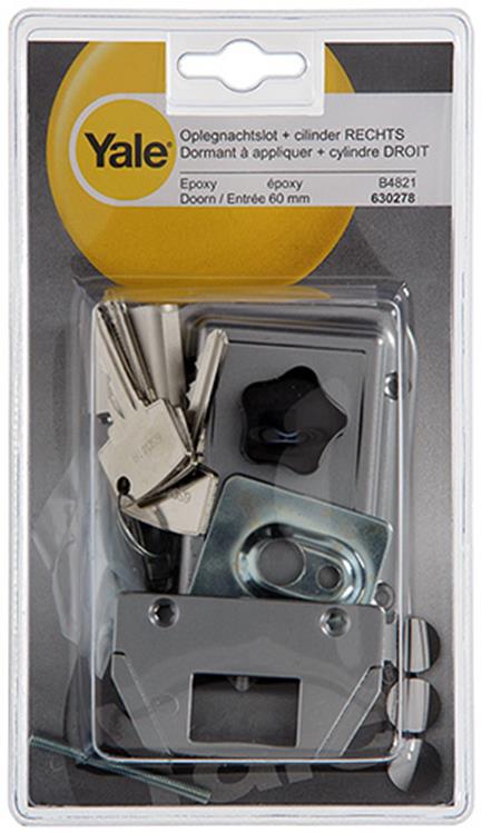 Yale 1019090 - 1 oplegnachtslot + cilinder r b4821 60mm | 2 stuks
