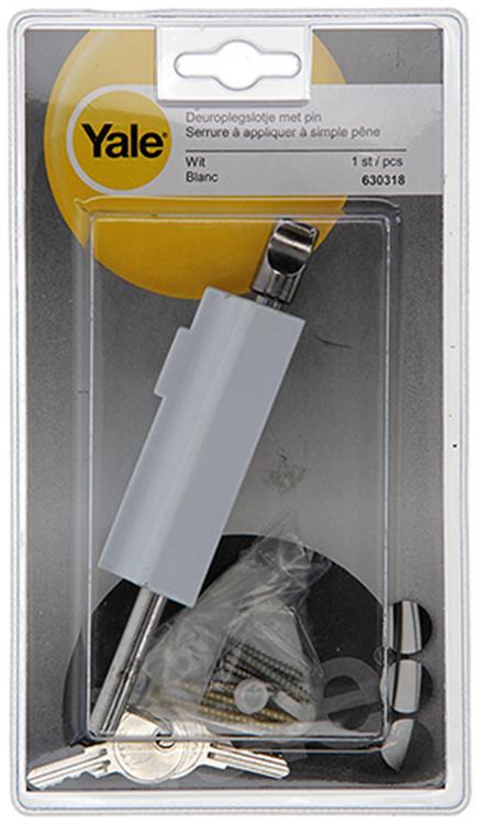 Load image into Gallery viewer, Yale 1019107 - 1 deuroplegslotje, met pin, wit | 2 stuks
