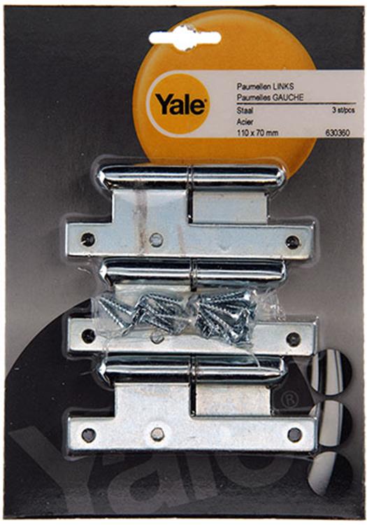 Yale 1019128 - 3 stalen paumellen bichromaat l 110x70mm | 5 stuks