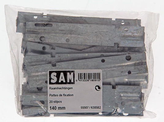 1019238 - 20 hechtingen voor raam verzinkt 140mm | 5 stuks