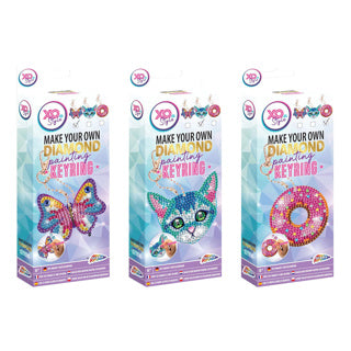 Diamond painting sleutelhanger maken 3 assorti | 6 stuks