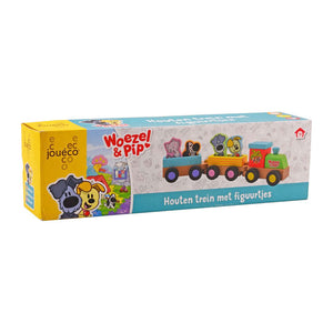 Johntoy woezel pip - houten treinset met figuren