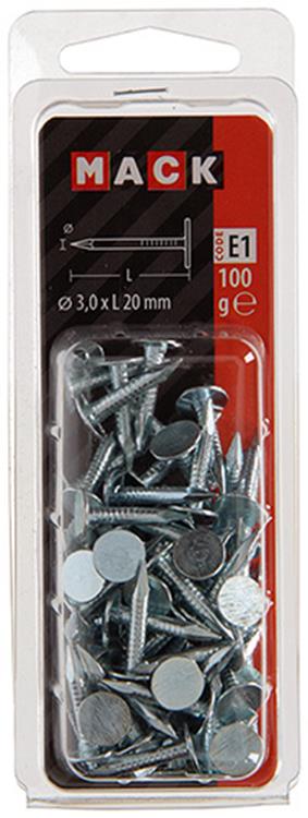 Afbeelding laden in galerijviewer, Mack 1017201 - schalienagel staal verzinkt 100 gr 3,0 x 20 mm | 5 stuks
