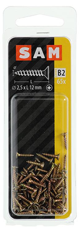 Afbeelding laden in galerijviewer, Mack 1017213 - spaanplaatschroef vz kop geelverz.65 st 2,5 x 12 mm | 10 stuks
