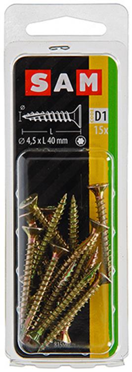 Afbeelding laden in galerijviewer, Mack 1017305 - spaanplschr.vzkop-zelfb. geelverz.15 st 4,5 x 40 mm | 10 stuks
