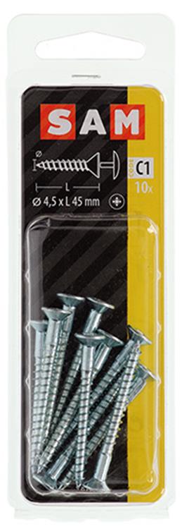 Afbeelding laden in galerijviewer, Mack 1017333 - schroef met kopboring staal verz. 10 st 4,5 x 45 mm | 10 stuks

