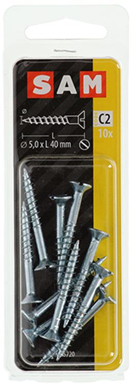 Afbeelding laden in galerijviewer, Mack 1017363 - houtschroef verzonken kop verz10 st 5,0 x 40 mm | 10 stuks
