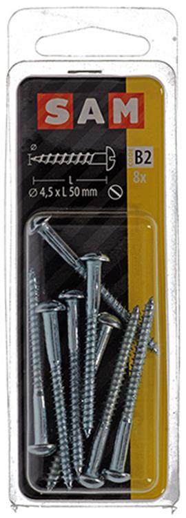 Afbeelding laden in galerijviewer, Mack 1017378 - houtschroef bolkop staal verzinkt 8 st 4,5 x 50 mm | 10 stuks
