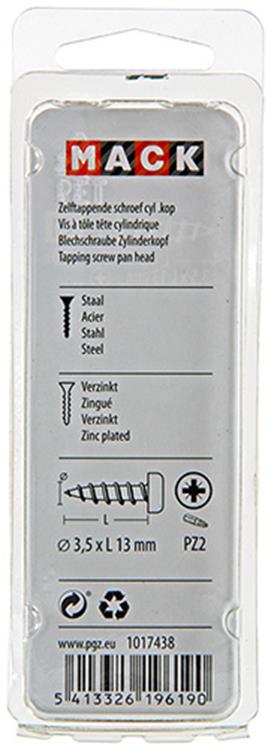 Load image into Gallery viewer, Mack 1017438 - zelftappende schroef cyl kop verz. 30st 3,5 x 13 mm | 10 stuks
