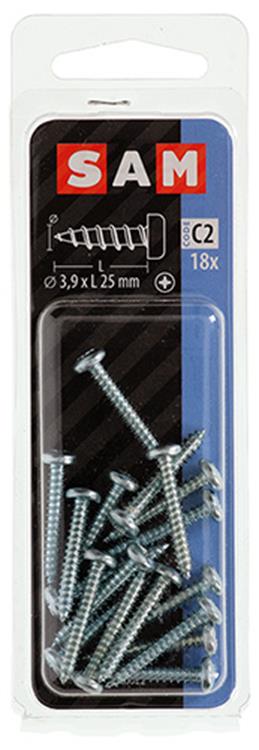 Afbeelding laden in galerijviewer, Mack 1017445 - zelftappende schroef cyl kop verz. 18st 3,9 x 25 mm | 10 stuks
