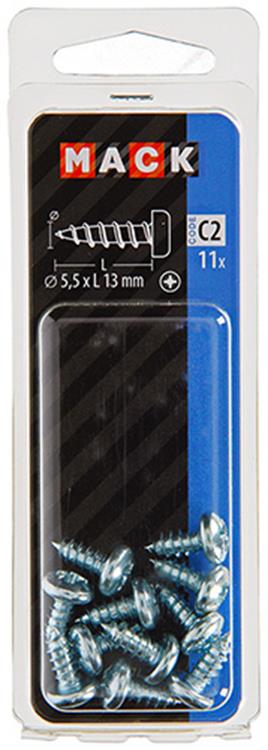 Afbeelding laden in galerijviewer, Mack 1017456 - zelftappende schroef cyl kop verz. 11st 5,5 x 13 mm | 10 stuks
