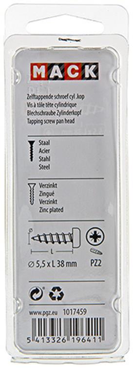 Afbeelding laden in galerijviewer, Mack 1017459 - zelftappende schroef cyl kop verz. 7 st 5,5 x 38 mm | 10 stuks
