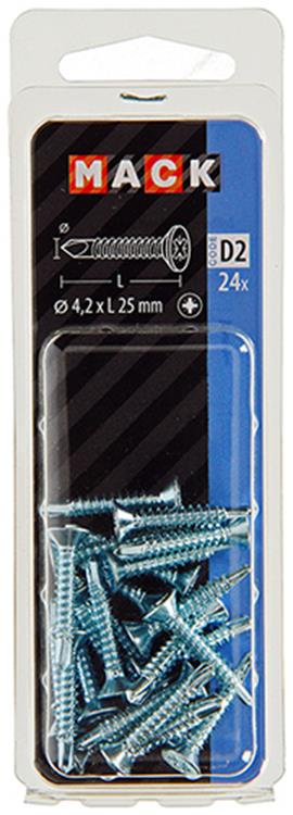 Afbeelding laden in galerijviewer, Mack 1017465 - zelfborende schroef vz kop verz. 24 st 4,2 x 25 mm | 10 stuks
