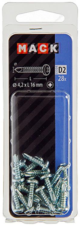 Load image into Gallery viewer, Mack 1017469 - zelfborende schroef cyl. kop verz. 28st 4,2 x 16 mm | 10 stuks
