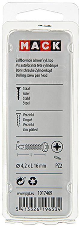 Load image into Gallery viewer, Mack 1017469 - zelfborende schroef cyl. kop verz. 28st 4,2 x 16 mm | 10 stuks
