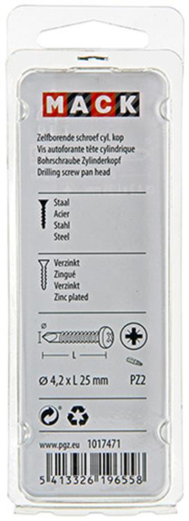 Afbeelding laden in galerijviewer, Mack 1017471 - zelfborende schroef cyl. kop verz. 24st 4,2 x 25 mm | 10 stuks
