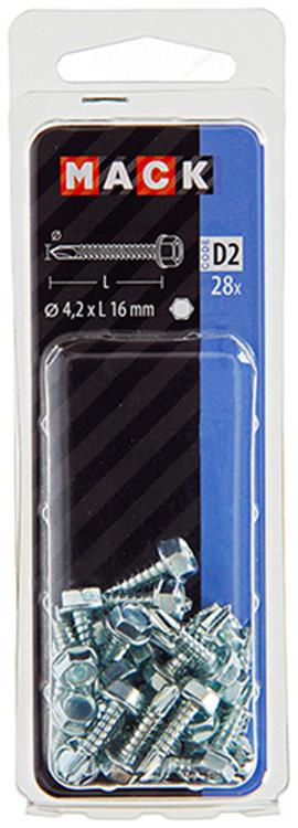 Afbeelding laden in galerijviewer, Mack 1017474 - zelfborende schroef zesk.kop verz. 28st 4,2 x 16 mm | 10 stuks
