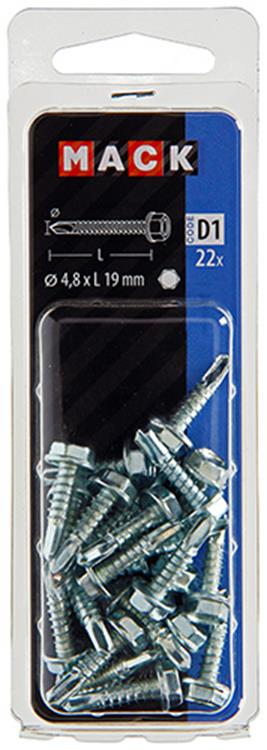 Afbeelding laden in galerijviewer, Mack 1017476 - zelfborende schroef zesk.kop verz. 22st 4,8 x 19 mm | 10 stuks
