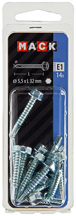 Afbeelding laden in galerijviewer, Mack 1017479 - zelfborende schroef zesk.kop verz. 14st 5,5 x 32 mm | 5 stuks

