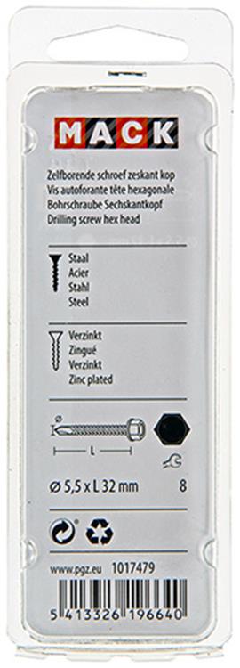 Afbeelding laden in galerijviewer, Mack 1017479 - zelfborende schroef zesk.kop verz. 14st 5,5 x 32 mm | 5 stuks
