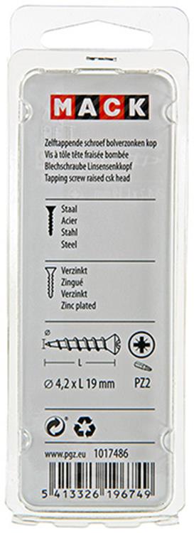 Afbeelding laden in galerijviewer, Mack 1017486 - zelftappende schroef bvk verz.18 st 4,2 x 19 mm | 10 stuks
