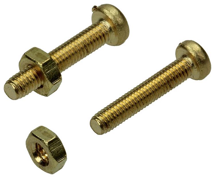 Load image into Gallery viewer, Mack 1019681 - metaalschroef cyl.kop + moer messing 8st m3 x 16 mm | 10 stuks
