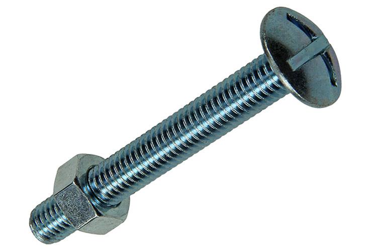 Afbeelding laden in galerijviewer, Mack 1017560 - kachelbout + moer staal verzinkt 4 st m8 x 60 mm | 5 stuks
