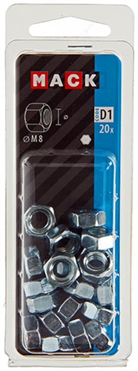 Load image into Gallery viewer, Mack 1017677 - zeskant moer staal verzinkt 20 st m 8 | 10 stuks
