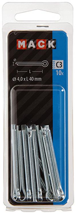 Load image into Gallery viewer, Mack 1017766 - splitpen staal verzinkt 10 st 4,0 x 40 mm | 10 stuks
