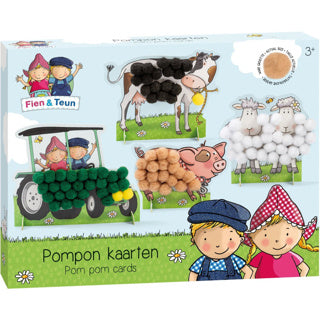 Fien en teun pompom plakken knutselset | 3 stuks