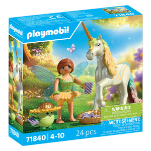 Playmobil verzameleenhoorn regenboogbloem met fee - 71840