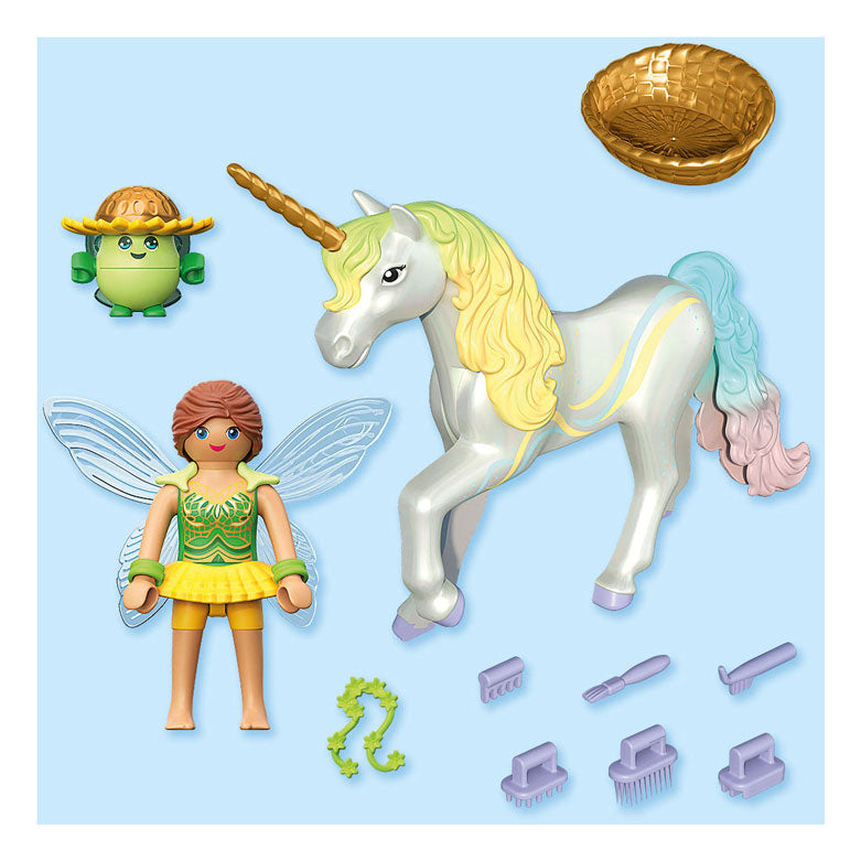 Load image into Gallery viewer, Playmobil verzameleenhoorn regenboogbloem met fee - 71840
