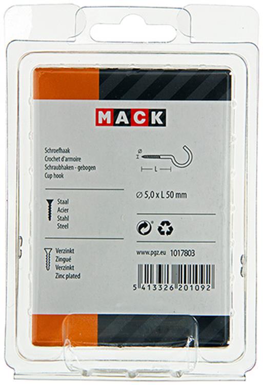 Load image into Gallery viewer, Mack 1017803 - schroefhaak staal verzinkt 4st 5,0 x 50 mm | 5 stuks
