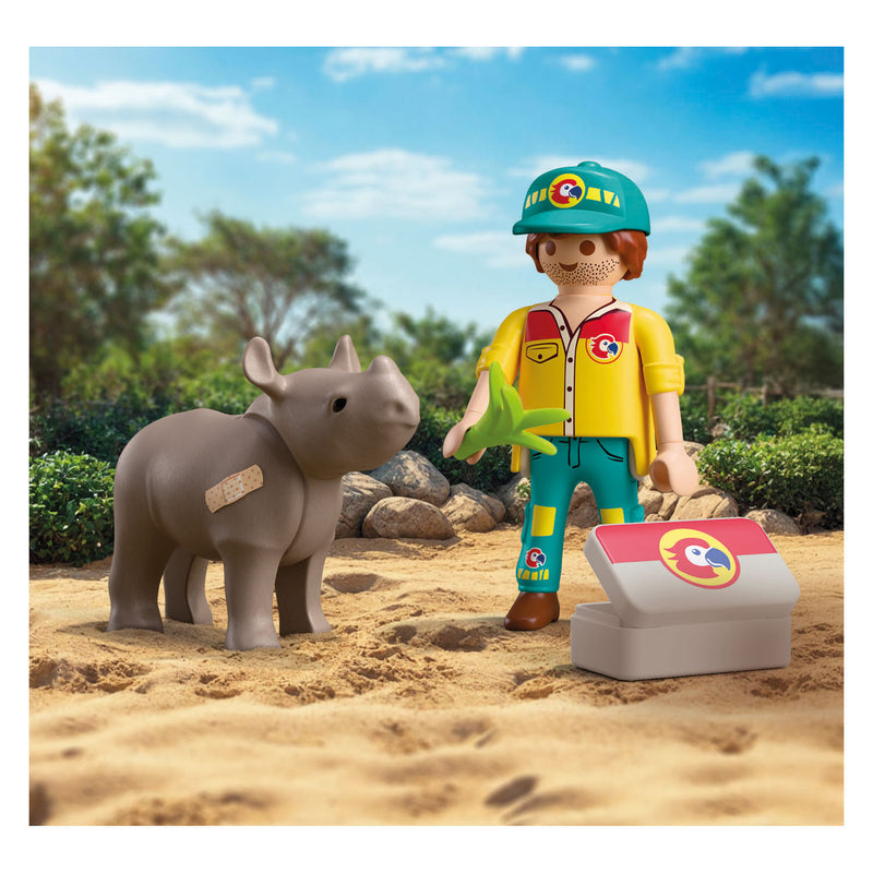 Load image into Gallery viewer, Playmobil duopack ranger met neushoorn - 72025
