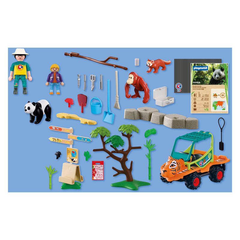 Load image into Gallery viewer, Playmobil animals friends dierentuin dierenverzorger met voertuig - 72072
