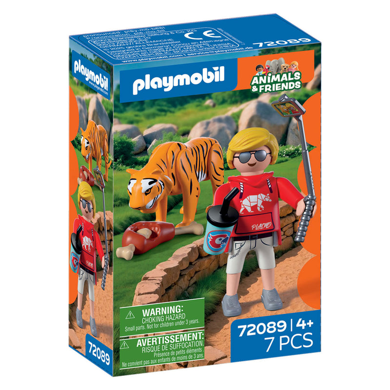 Load image into Gallery viewer, Playmobil animals friends dierentuin tijger en bezoeker -72089
