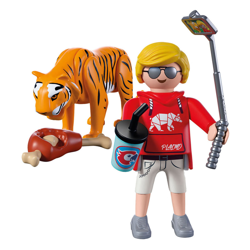Load image into Gallery viewer, Playmobil animals friends dierentuin tijger en bezoeker -72089
