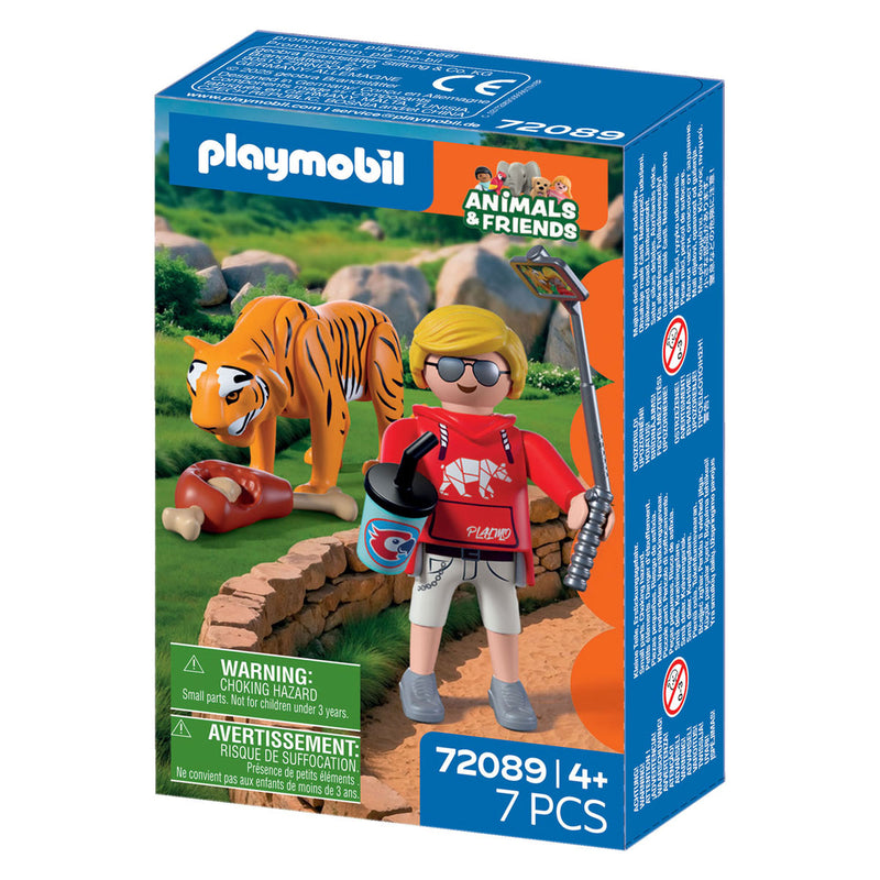 Load image into Gallery viewer, Playmobil animals friends dierentuin tijger en bezoeker -72089
