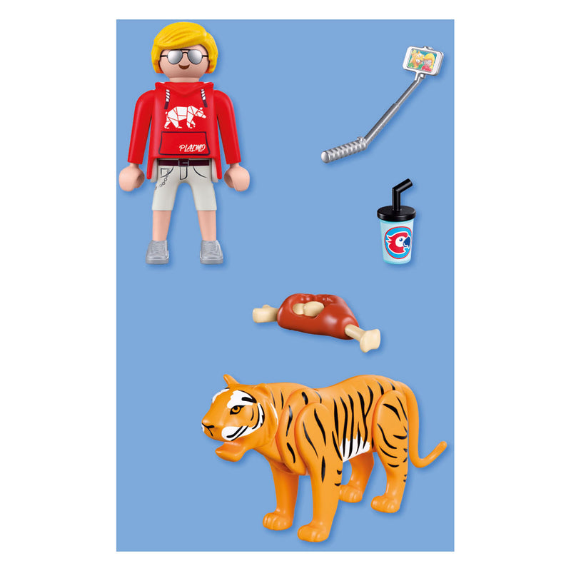 Load image into Gallery viewer, Playmobil animals friends dierentuin tijger en bezoeker -72089
