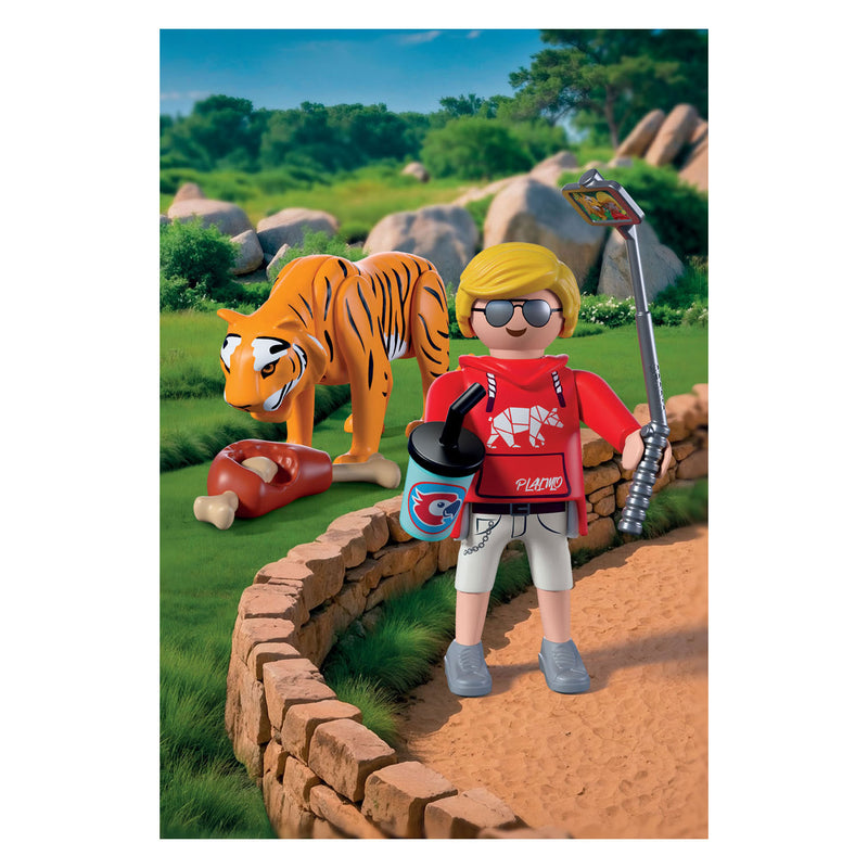 Load image into Gallery viewer, Playmobil animals friends dierentuin tijger en bezoeker -72089
