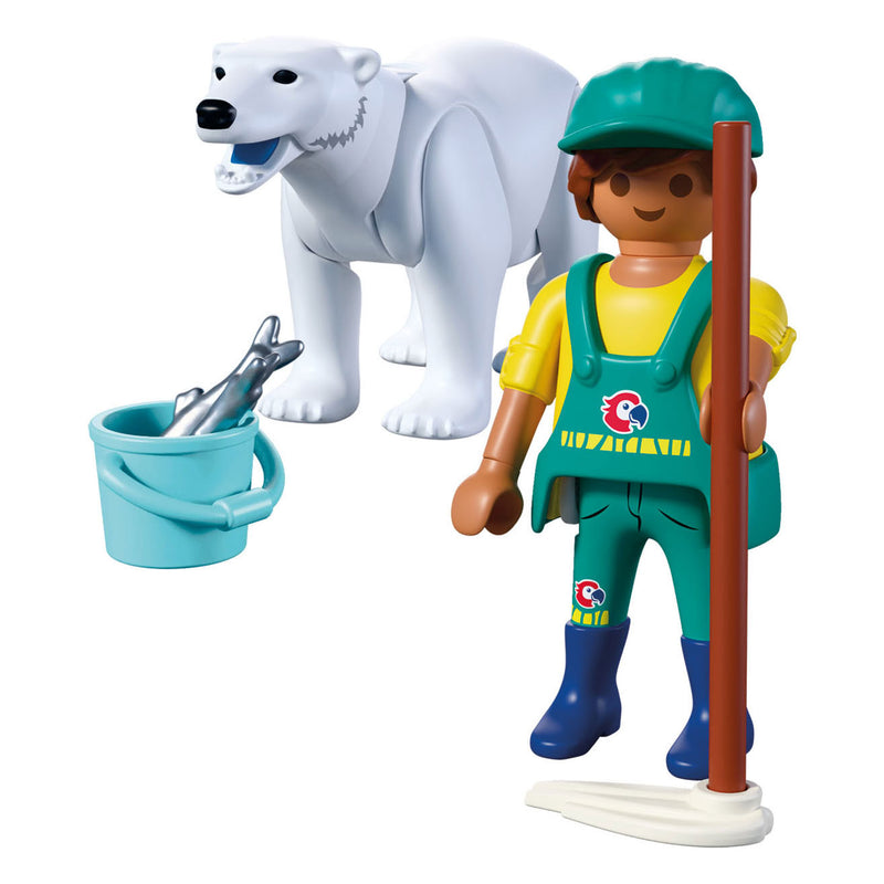 Load image into Gallery viewer, Playmobil animals friends dierentuin ijsbeer en dierenverzorger - 72090
