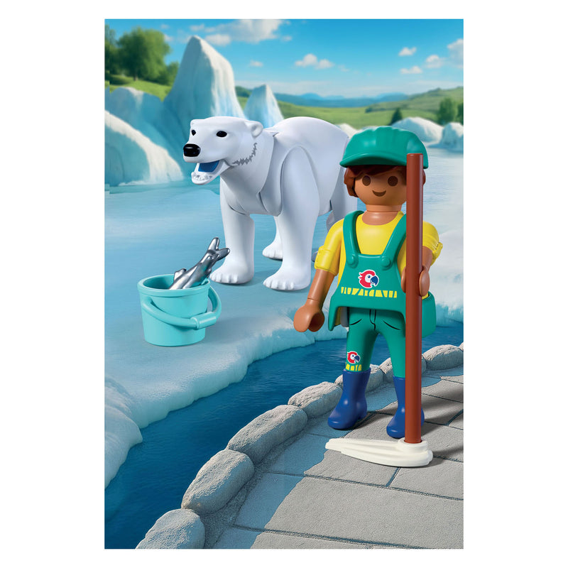 Load image into Gallery viewer, Playmobil animals friends dierentuin ijsbeer en dierenverzorger - 72090
