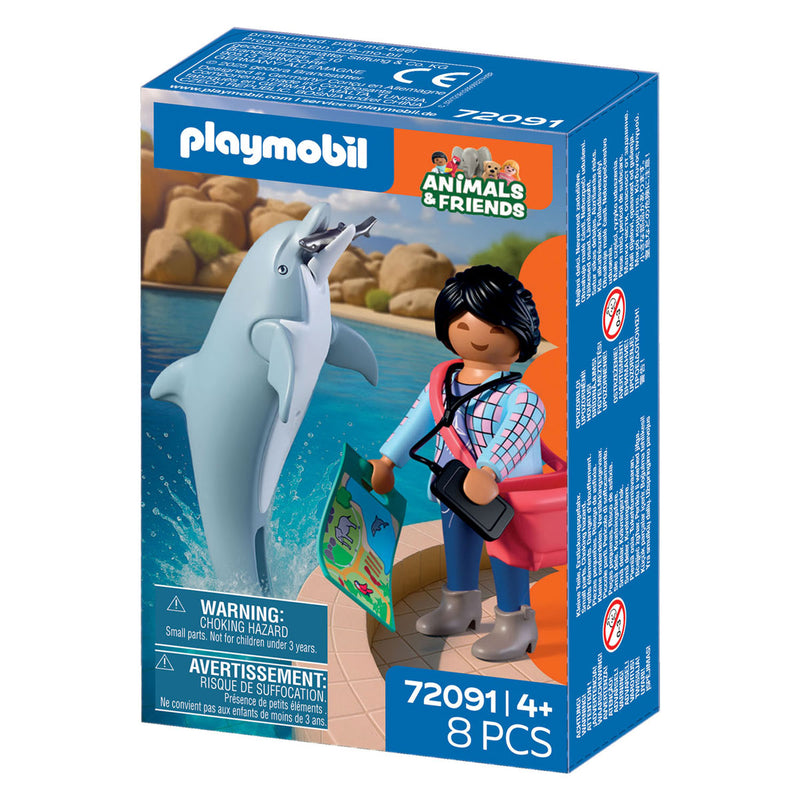 Load image into Gallery viewer, Playmobil animals friends dierentuin dolfijn en bezoeker - 72091
